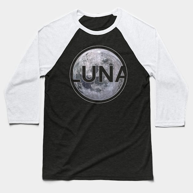 Moon with Luna lettering gift space idea Baseball T-Shirt by sweetczak